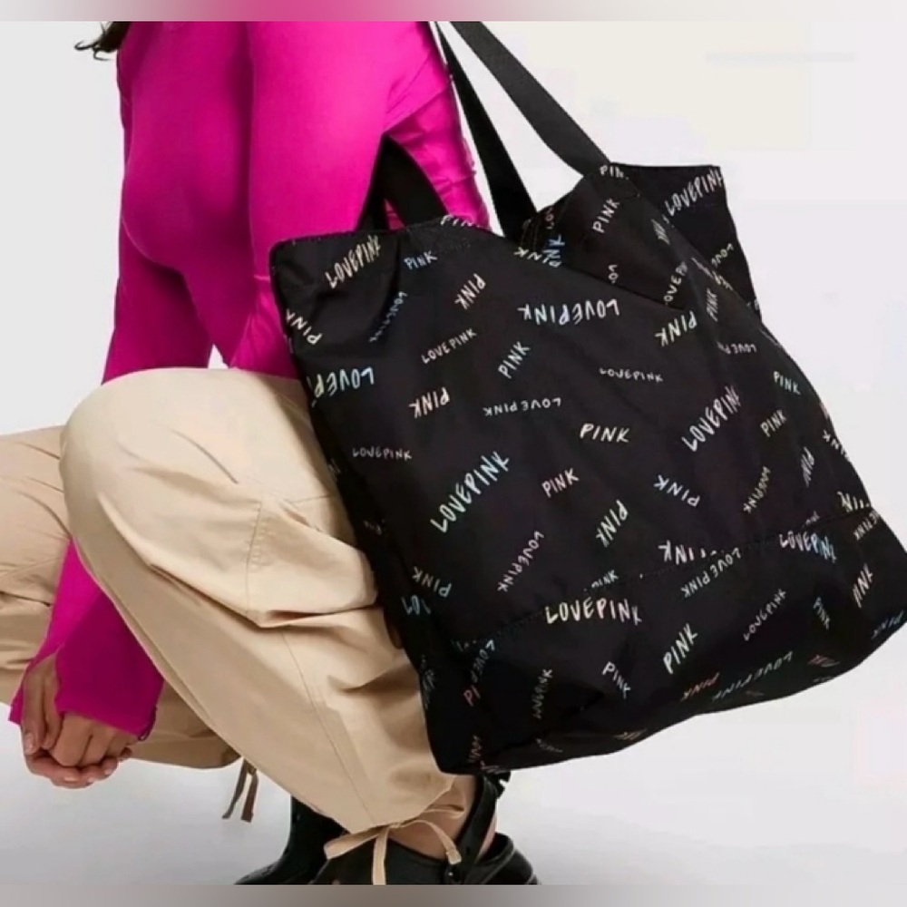 NWT Victoria’s Secret Pink Canvas Zipper Tote Bag